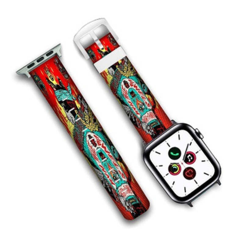 Pastele Run The Jewels Panther Like A Panther Custom New Personalized Apple Watch Band Genuine Leather Watch Band Replacement 38mm 40mm 42mm 44mm