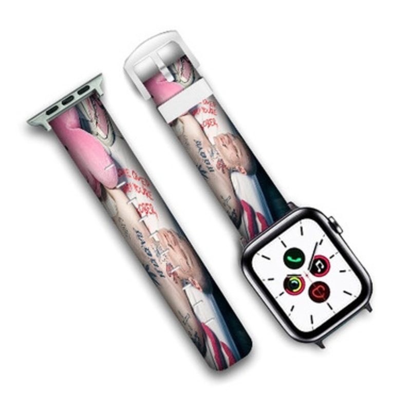 Pastele Save That Shit Lil Peep Custom New Personalized Apple Watch Band Genuine Leather Watch Band Replacement 38mm 40mm 42mm 44mm