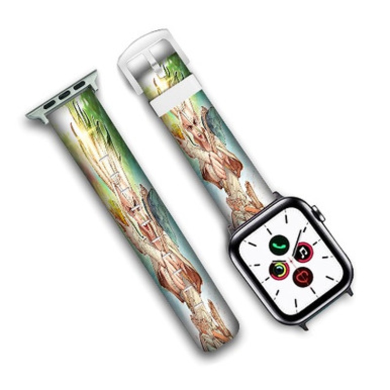 Pastele Senku Dr Stone Custom Personalized Apple Watch Band Genuine Leather Watch Band Replacement 38mm 40mm 42mm 44mm