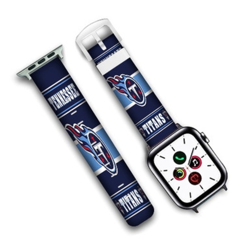 Pastele Tennessee Titans NFL Custom Personalized Apple Watch Band Genuine Leather Watch Band Replacement 38mm 40mm 42mm 44mm