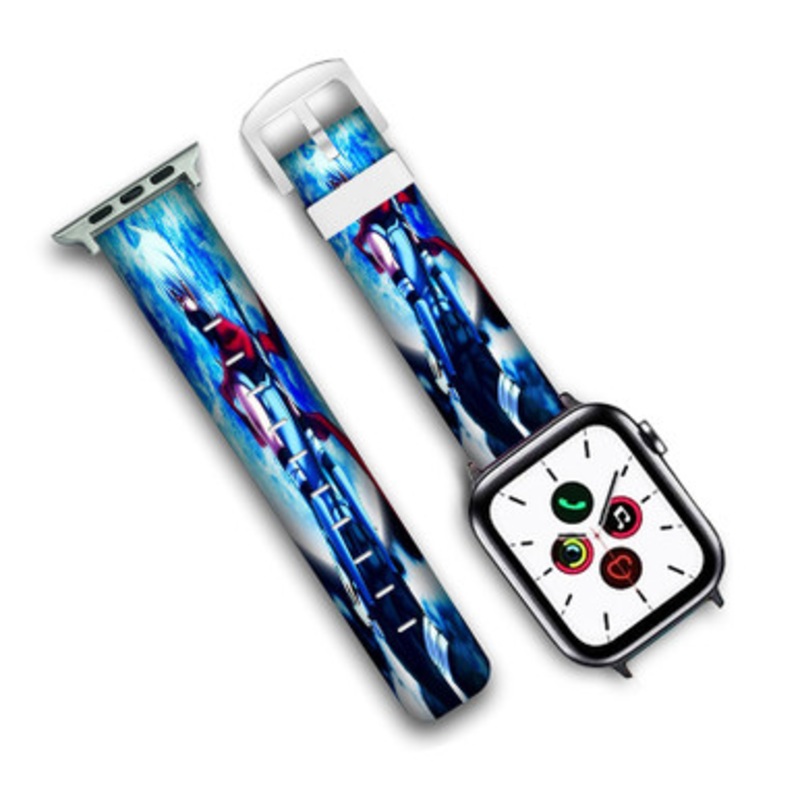 Pastele The Ultimate Ninja Kakashi Hatake Naruto Custom Personalized Apple Watch Band Genuine Leather Watch Band Replacement 38mm 40mm 42mm 44mm