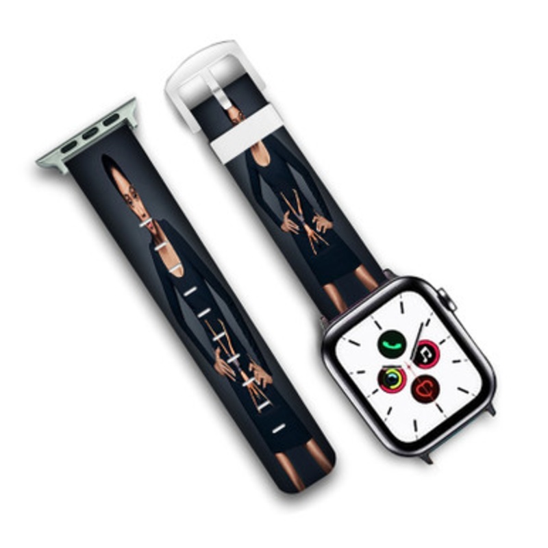 Pastele Tiffany Haddish Custom Personalized Apple Watch Band Genuine Leather Watch Band Replacement 38mm 40mm 42mm 44mm