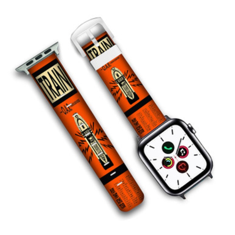 Pastele Train Play That Song Tour Custom Personalized Apple Watch Band Genuine Leather Watch Band Replacement 38mm 40mm 42mm 44mm