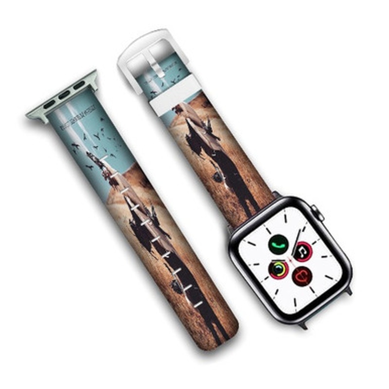 Pastele Travis Scott Days Before Birds Custom Personalized Apple Watch Band Genuine Leather Watch Band Replacement 38mm 40mm 42mm 44mm