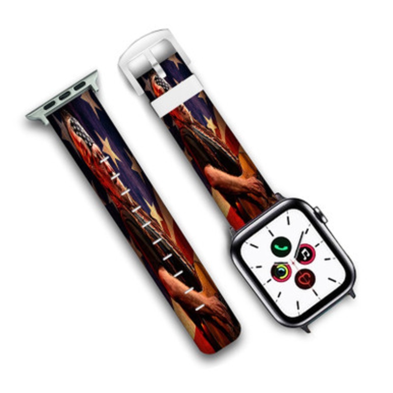 Pastele Willie Nelson Custom Personalized Apple Watch Band Genuine Leather Watch Band Replacement 38mm 40mm 42mm 44mm