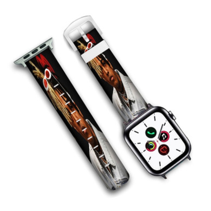 Pastele XXXTentacion Rapper Custom Personalized Apple Watch Band Genuine Leather Watch Band Replacement 38mm 40mm 42mm 44mm