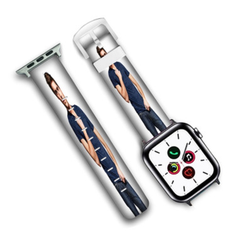 Pastele Zac Efron Custom Personalized Apple Watch Band Genuine Leather Watch Band Replacement 38mm 40mm 42mm 44mm