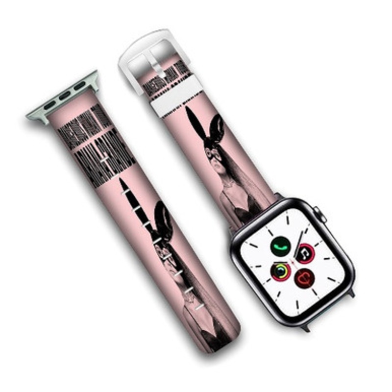 Pastele Ariana Grande Dangerous Woman Tour Custom Personalized Apple Watch Band Genuine Leather Watch Band Replacement 38mm 40mm 42mm 44mm