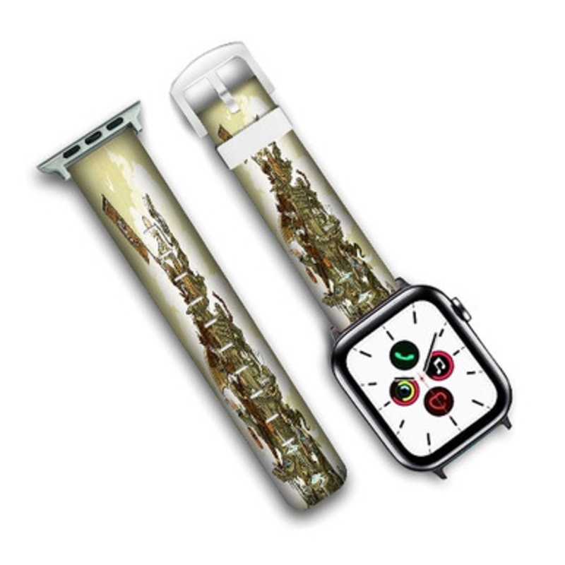 Pastele Avatar The Last Airbender Art Custom Personalized Apple Watch Band Genuine Leather Watch Band Replacement 38mm 40mm 42mm 44mm