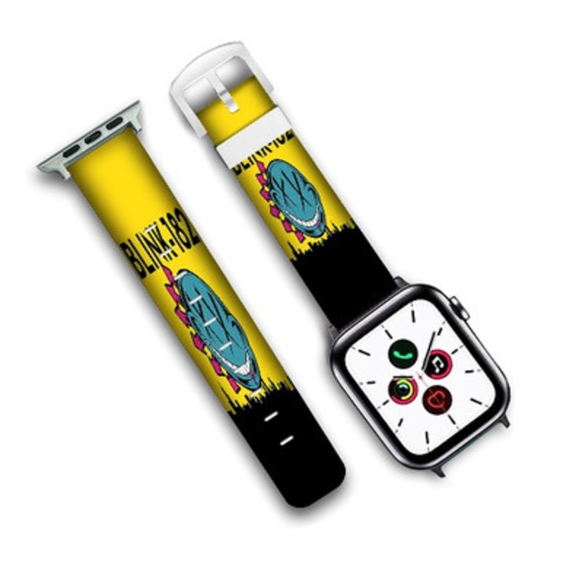 Pastele Blink 182 Rotofugi Custom Personalized Apple Watch Band Genuine Leather Watch Band Replacement 38mm 40mm 42mm 44mm