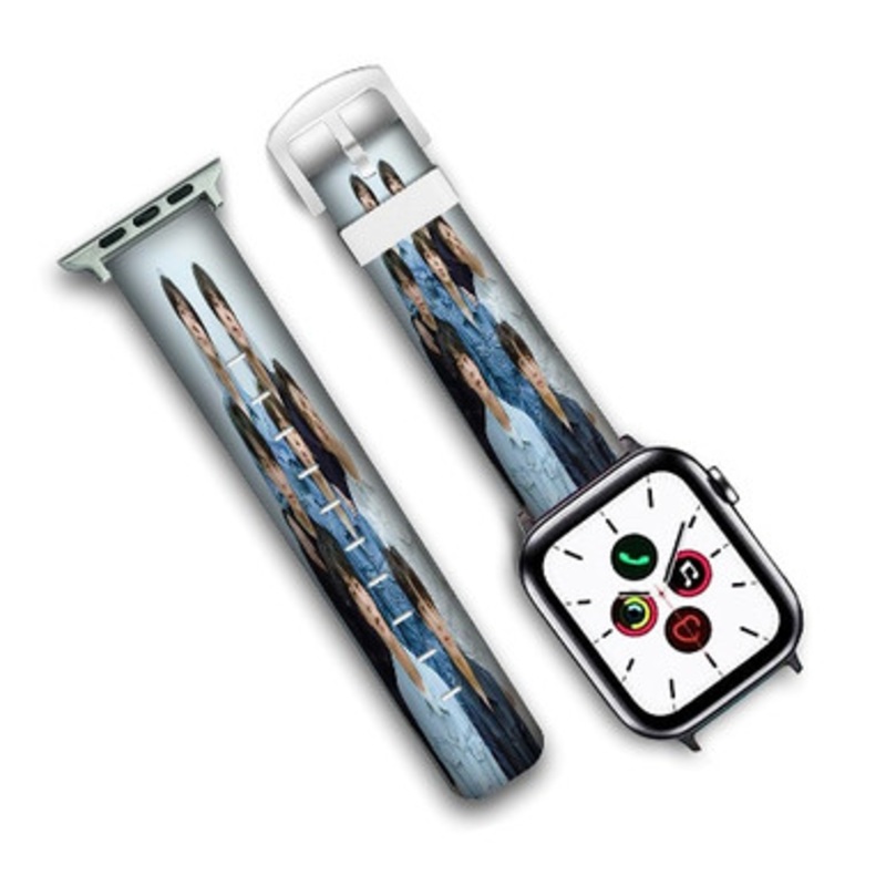 Pastele BTS Custom Personalized Apple Watch Band Genuine Leather Watch Band Replacement 38mm 40mm 42mm 44mm