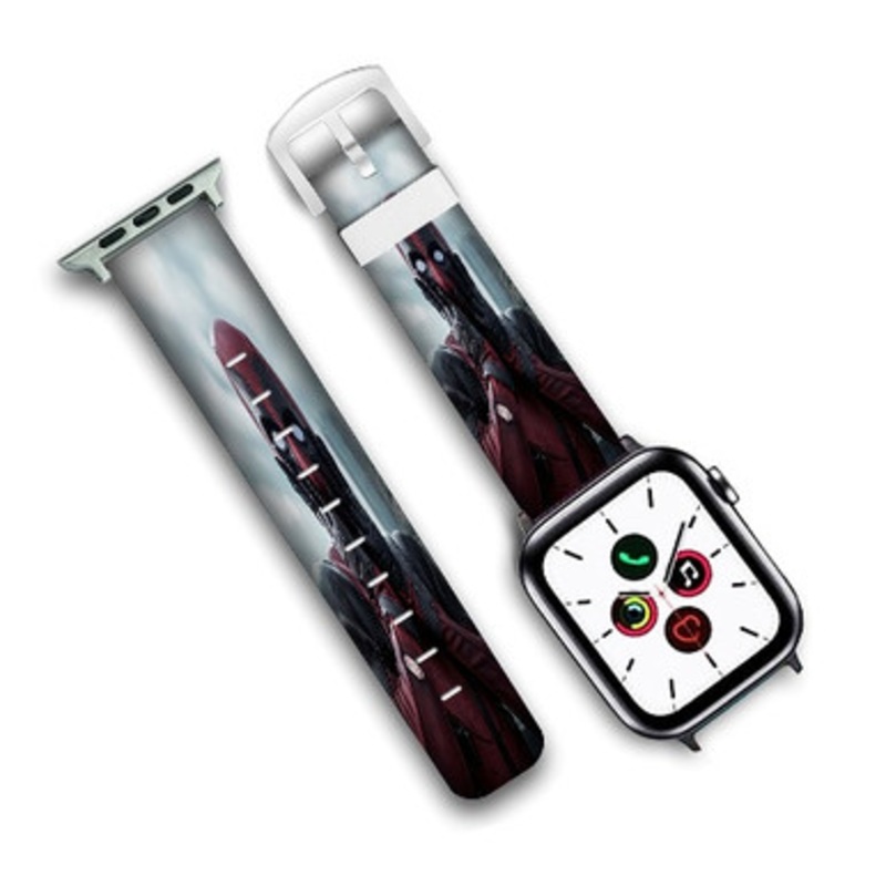 Pastele Deadpool Funny Custom Personalized Apple Watch Band Genuine Leather Watch Band Replacement 38mm 40mm 42mm 44mm