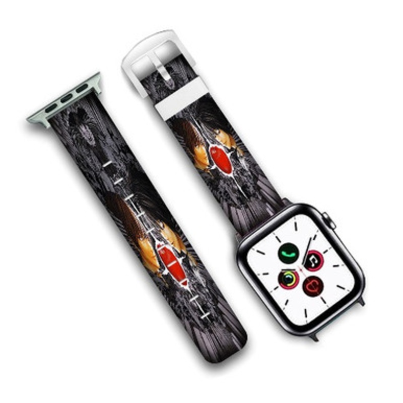 Pastele Death Note Custom Personalized Apple Watch Band Genuine Leather Watch Band Replacement 38mm 40mm 42mm 44mm
