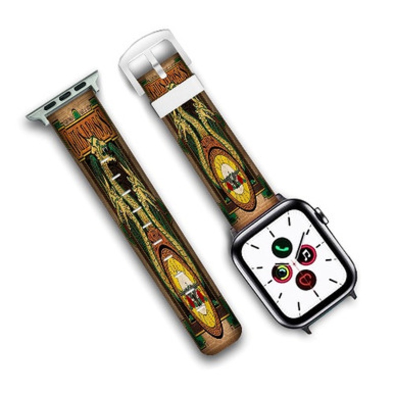 Pastele Guns N Roses Ireland Custom New Personalized Apple Watch Band Genuine Leather Watch Band Replacement 38mm 40mm 42mm 44mm