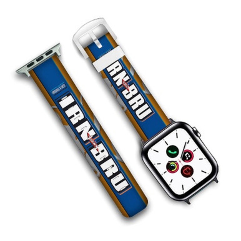 Pastele Irn Bru Soft Drink Custom Personalized Apple Watch Band Genuine Leather Watch Band Replacement 38mm 40mm 42mm 44mm