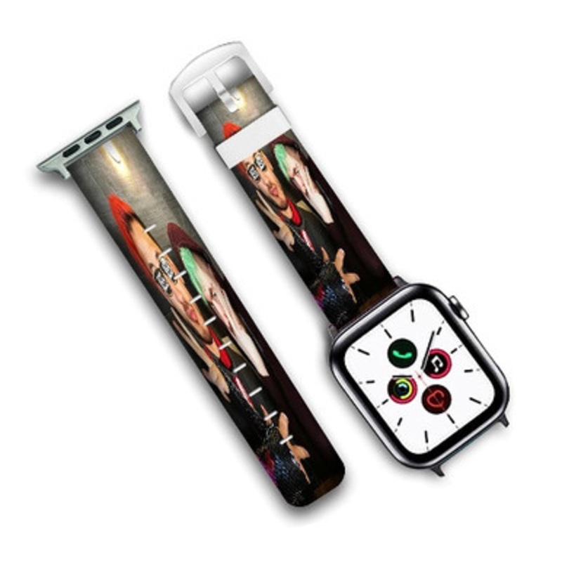 Pastele Jacksepticeye and Markiplier Custom New Personalized Apple Watch Band Genuine Leather Watch Band Replacement 38mm 40mm 42mm 44mm