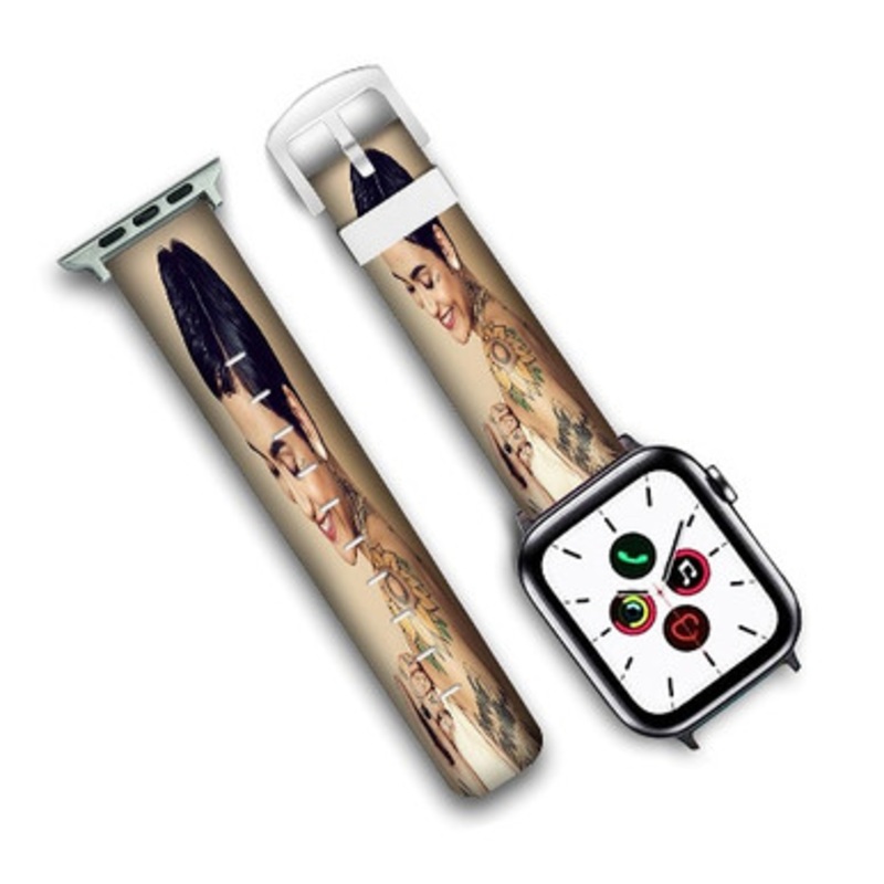 Pastele Kehlani Custom New Personalized Apple Watch Band Genuine Leather Watch Band Replacement 38mm 40mm 42mm 44mm