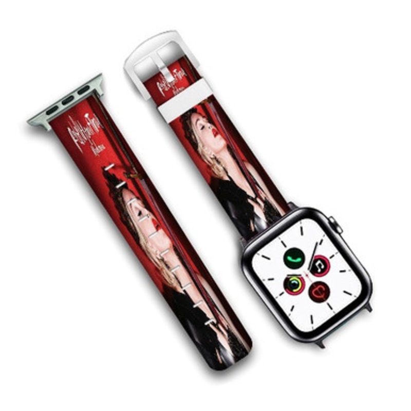 Pastele Madonna Rebel Heart Tour Red Custom Personalized Apple Watch Band Genuine Leather Watch Band Replacement 38mm 40mm 42mm 44mm