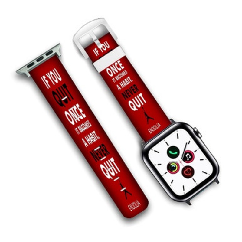Pastele Michael Jordan Quotes Custom Personalized Apple Watch Band Genuine Leather Watch Band Replacement 38mm 40mm 42mm 44mm