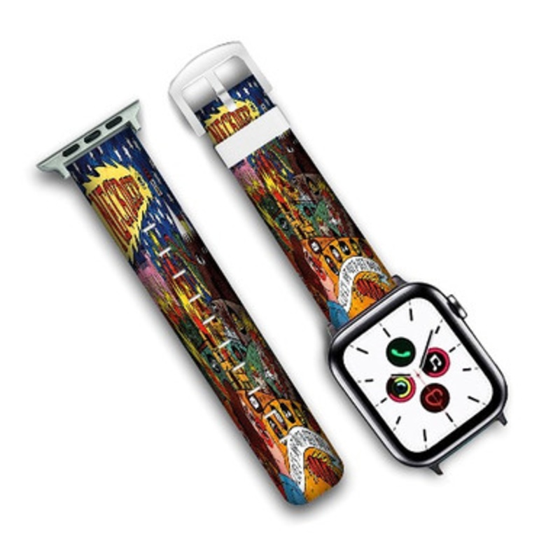 Pastele Neck Deep Custom New Personalized Apple Watch Band Genuine Leather Watch Band Replacement 38mm 40mm 42mm 44mm