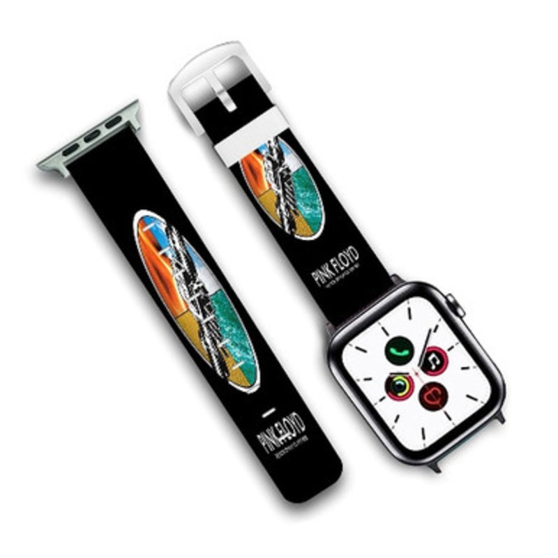 Pastele Pink Floyd Wish You Were Here Custom Personalized Apple Watch Band Genuine Leather Watch Band Replacement 38mm 40mm 42mm 44mm