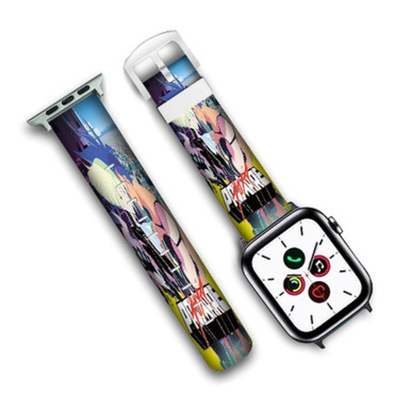 Pastele Promare Custom Personalized Apple Watch Band Genuine Leather Watch Band Replacement 38mm 40mm 42mm 44mm
