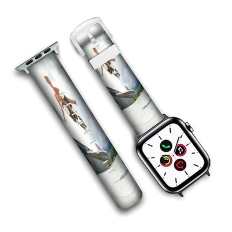 Pastele Rodney Mullen Custom Personalized Apple Watch Band Genuine Leather Watch Band Replacement 38mm 40mm 42mm 44mm