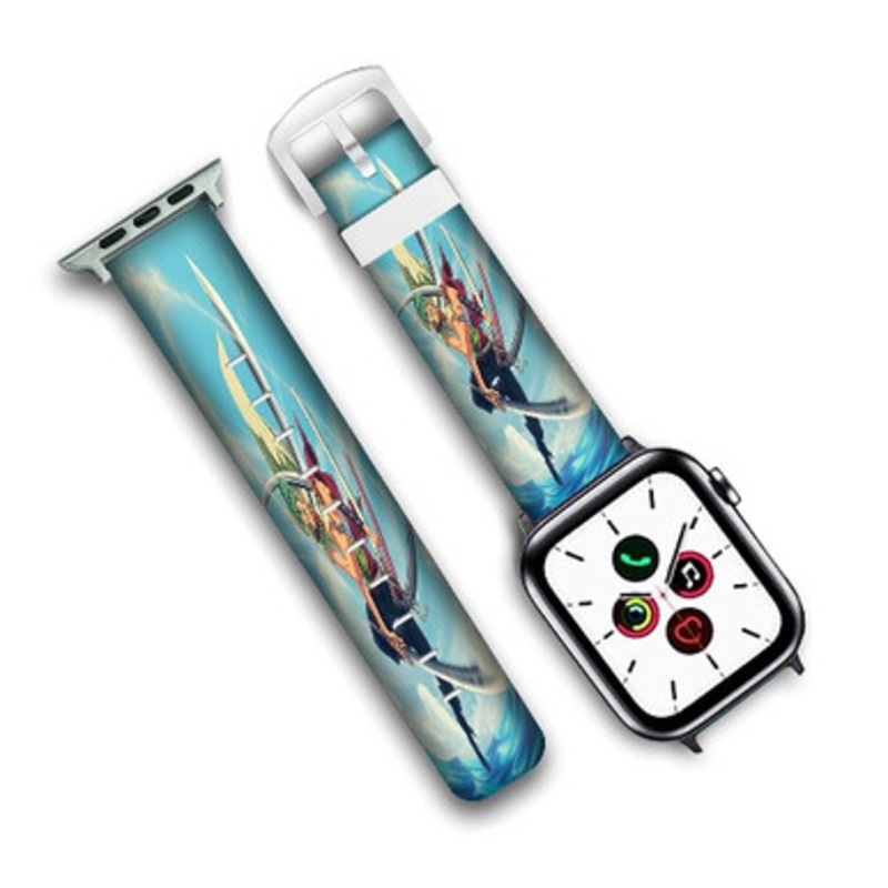 Pastele Roronoa Zoro One Piece Sword Custom Personalized Apple Watch Band Genuine Leather Watch Band Replacement 38mm 40mm 42mm 44mm
