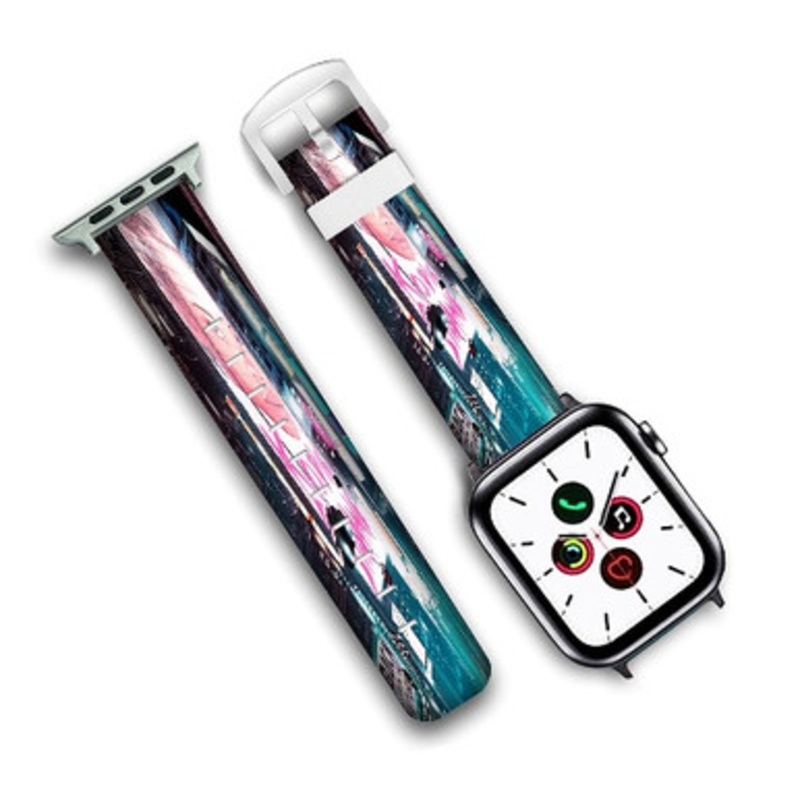 Pastele Runway Kodie Shane Custom Personalized Apple Watch Band Genuine Leather Watch Band Replacement 38mm 40mm 42mm 44mm