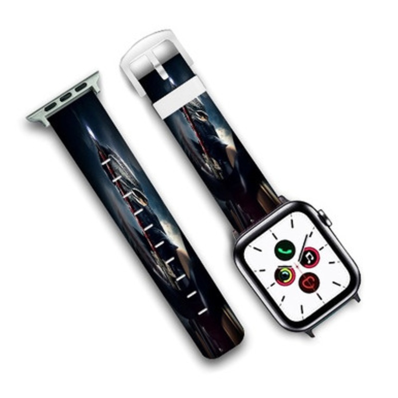 Pastele Ryu Hayabusa Ninja Gaiden Custom Personalized Apple Watch Band Genuine Leather Watch Band Replacement 38mm 40mm 42mm 44mm