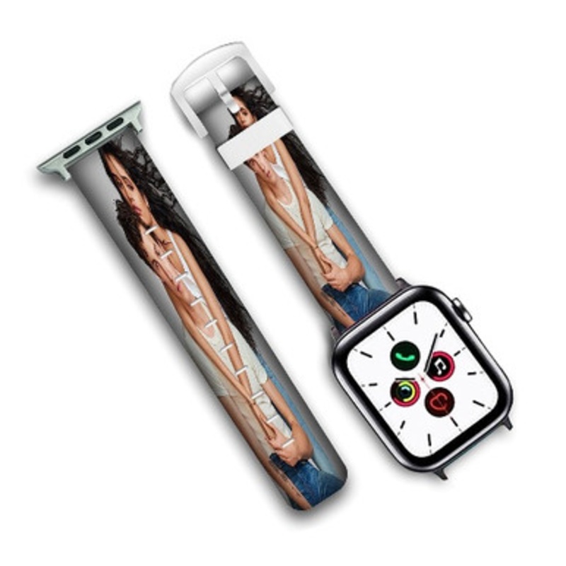 Pastele Shawn Mendes and Camila Cabello Custom Personalized Apple Watch Band Genuine Leather Watch Band Replacement 38mm 40mm 42mm 44mm