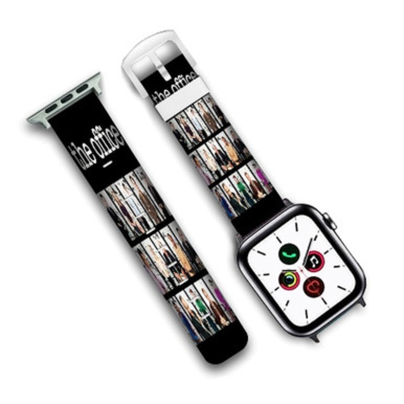 Pastele The Office TV Series Custom Personalized Apple Watch Band Genuine Leather Watch Band Replacement 38mm 40mm 42mm 44mm