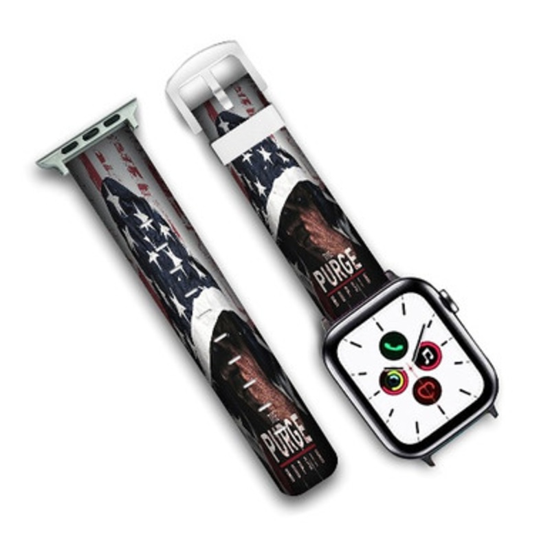 Pastele The Purge Hopsin Custom Personalized Apple Watch Band Genuine Leather Watch Band Replacement 38mm 40mm 42mm 44mm
