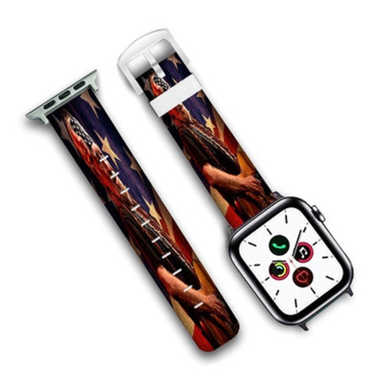 Pastele Willie Nelson Custom New Personalized Apple Watch Band Genuine Leather Watch Band Replacement 38mm 40mm 42mm 44mm