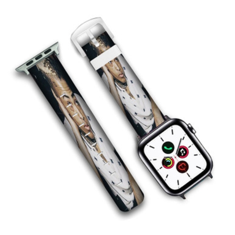 Pastele XXXTentacion Art Custom Personalized Apple Watch Band Genuine Leather Watch Band Replacement 38mm 40mm 42mm 44mm