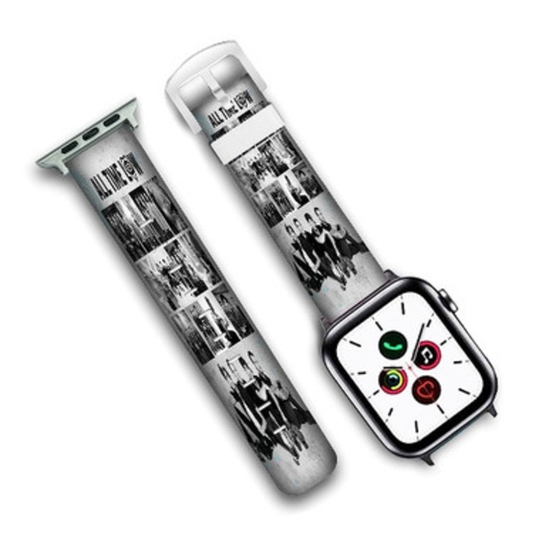 Pastele All Time Low Photo Collage Custom Personalized Apple Watch Band Genuine Leather Watch Band Replacement 38mm 40mm 42mm 44mm