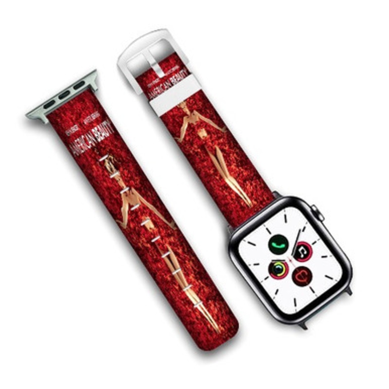 Pastele American Beauty Custom Personalized Apple Watch Band Genuine Leather Watch Band Replacement 38mm 40mm 42mm 44mm