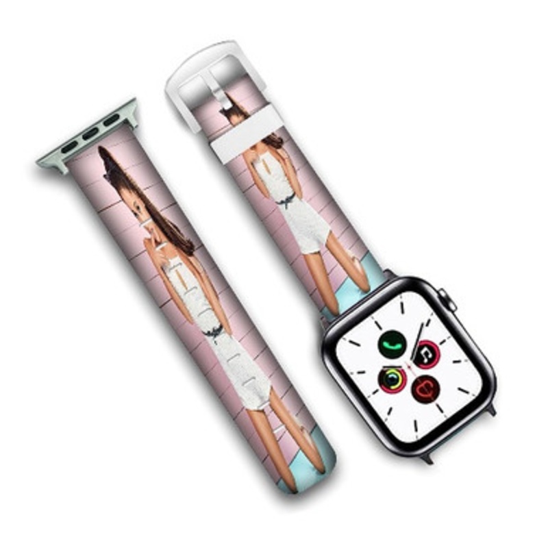 Pastele Ariana Grande Custom New Personalized Apple Watch Band Genuine Leather Watch Band Replacement 38mm 40mm 42mm 44mm