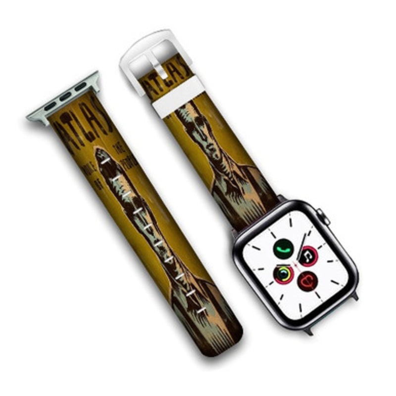 Pastele Atlas Bioshock Custom New Personalized Apple Watch Band Genuine Leather Watch Band Replacement 38mm 40mm 42mm 44mm