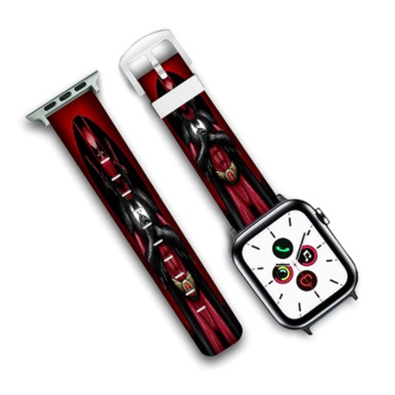Pastele Batpool Batman Deadpool Custom Personalized Apple Watch Band Genuine Leather Watch Band Replacement 38mm 40mm 42mm 44mm