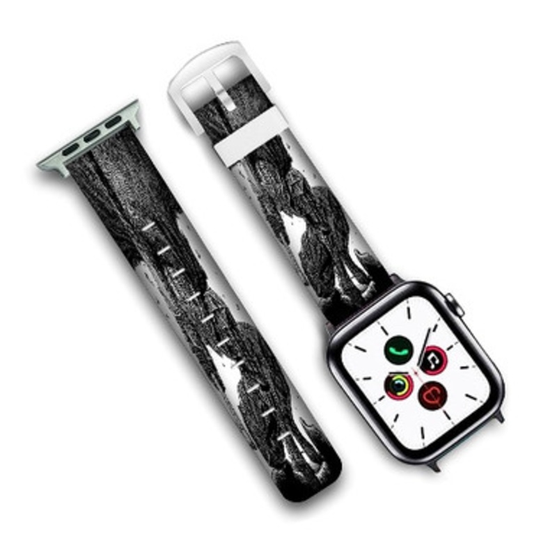 Pastele Berserker Armour Custom Personalized Apple Watch Band Genuine Leather Watch Band Replacement 38mm 40mm 42mm 44mm