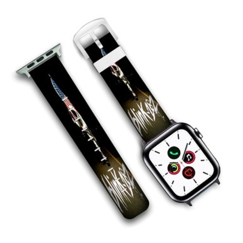 Pastele Blink 182 Since 1992 Custom Personalized Apple Watch Band Genuine Leather Watch Band Replacement 38mm 40mm 42mm 44mm