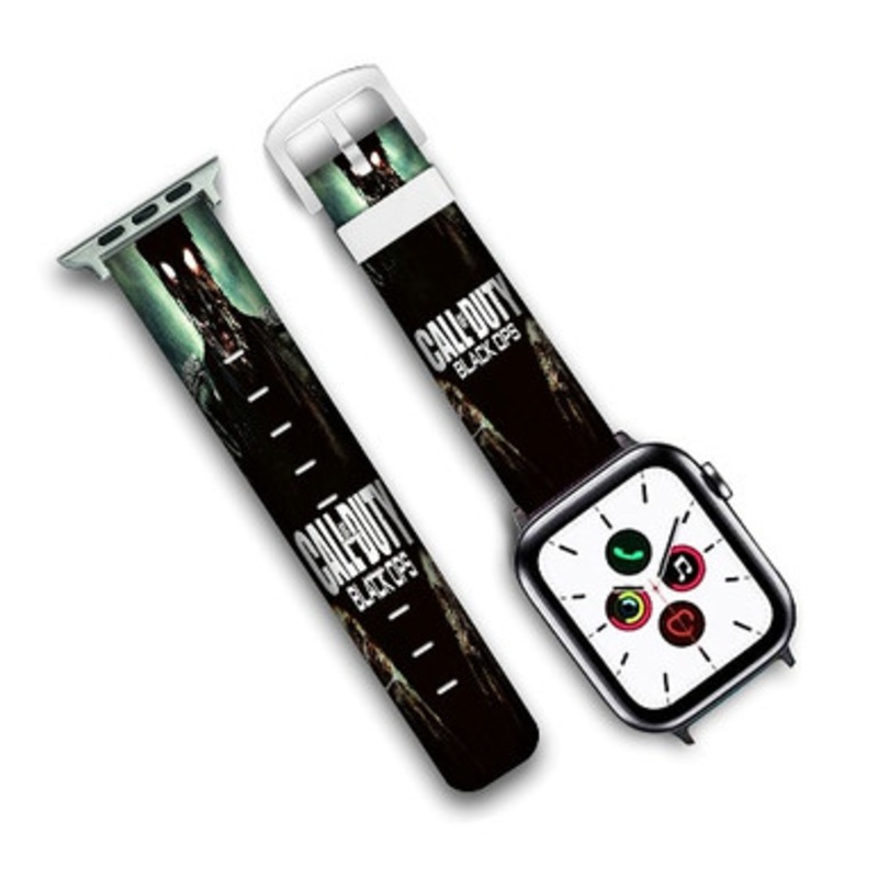 Pastele Call Of Duty Black Ops Zombie Custom Personalized Apple Watch Band Genuine Leather Watch Band Replacement 38mm 40mm 42mm 44mm