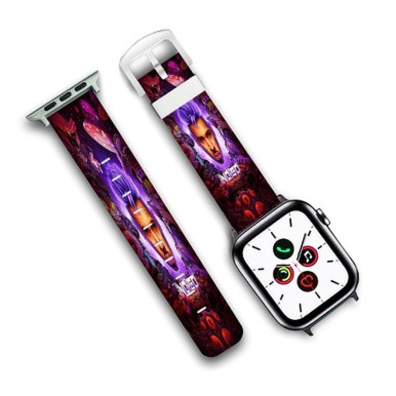 Pastele Chris Brown Indigo Custom Personalized Apple Watch Band Genuine Leather Watch Band Replacement 38mm 40mm 42mm 44mm