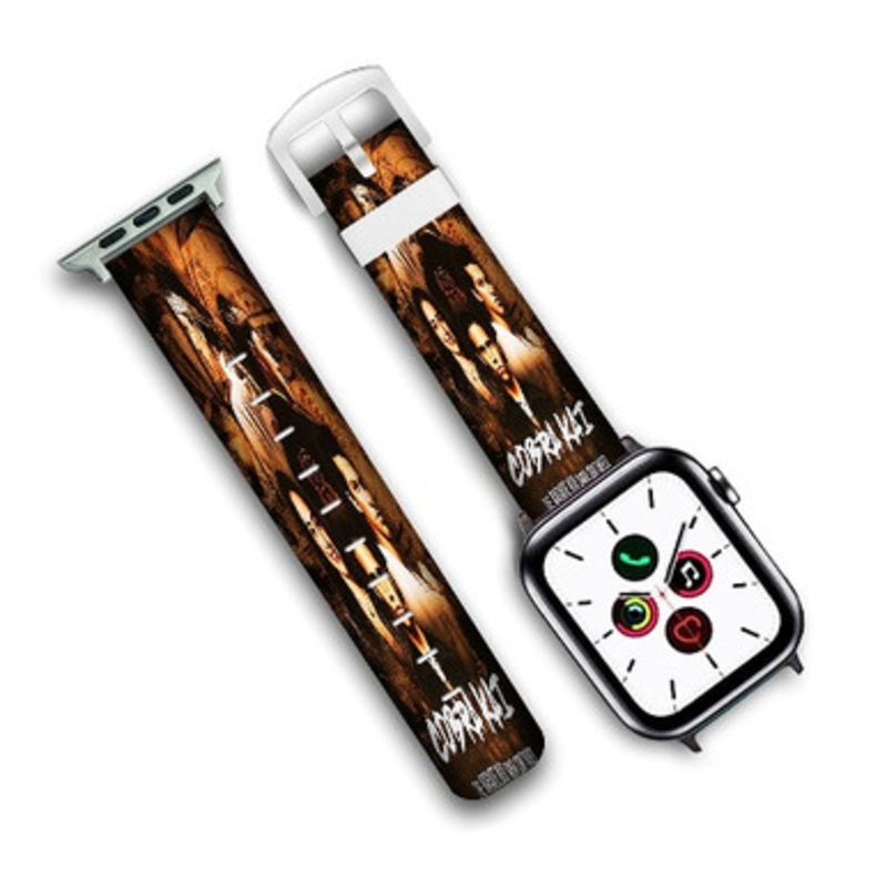 Pastele Cobra Kai The Karate Kid Custom Personalized Apple Watch Band Genuine Leather Watch Band Replacement 38mm 40mm 42mm 44mm