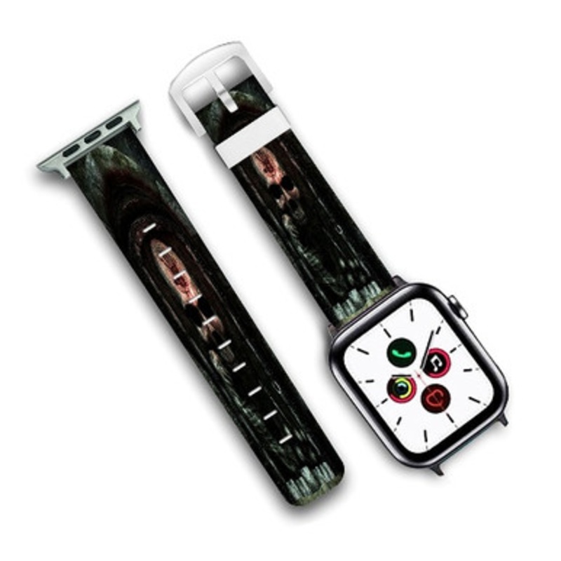 Pastele Dark Brotherhood Sanctuary Skyrim Elder Scrolls Custom Personalized Apple Watch Band Genuine Leather Watch Band Replacement 38mm 40mm 42mm 44mm