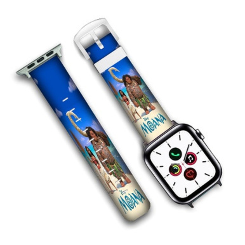 Pastele Disney Moana Custom Personalized Apple Watch Band Genuine Leather Watch Band Replacement 38mm 40mm 42mm 44mm