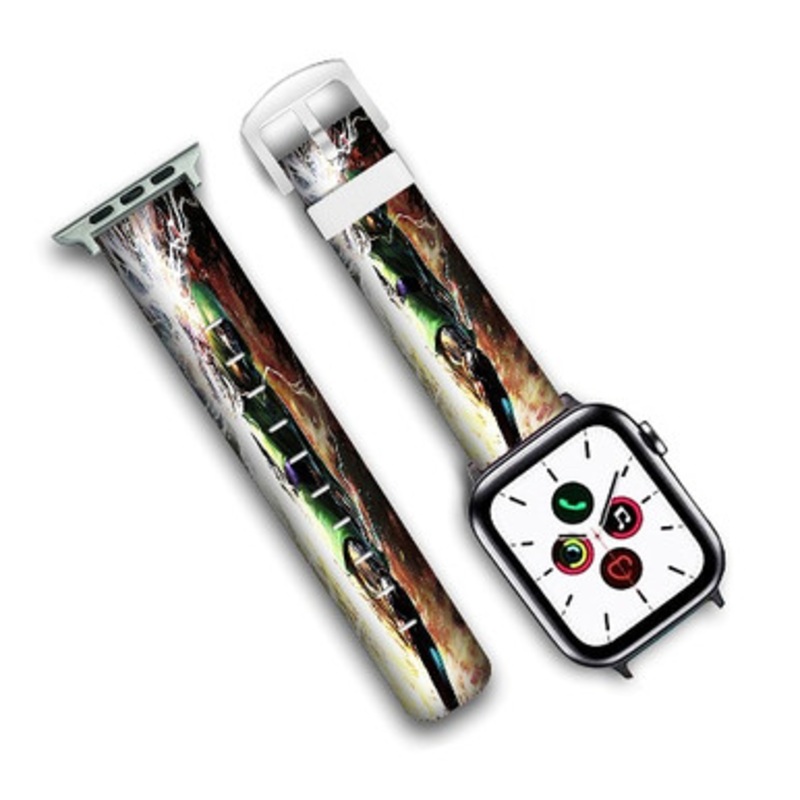 Pastele Dr Doom Marvel Custom Personalized Apple Watch Band Genuine Leather Watch Band Replacement 38mm 40mm 42mm 44mm