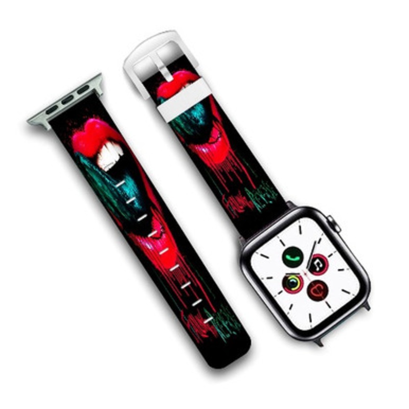 Pastele Falling in Reverse Custom Personalized Apple Watch Band Genuine Leather Watch Band Replacement 38mm 40mm 42mm 44mm