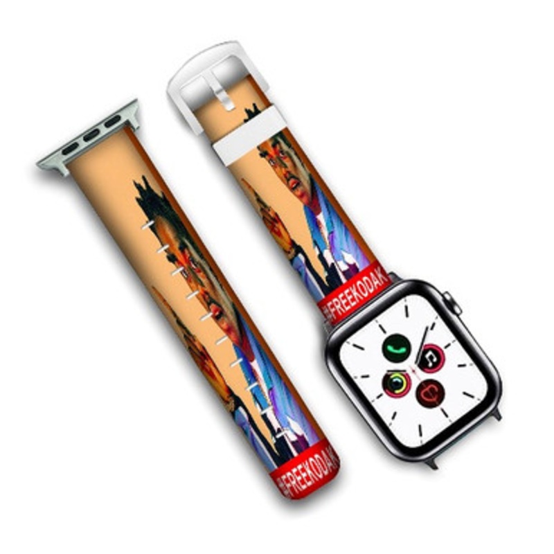 Pastele Free Kodak Black Custom Personalized Apple Watch Band Genuine Leather Watch Band Replacement 38mm 40mm 42mm 44mm